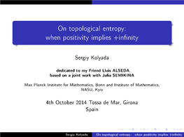 On Topological Entropy: When Positivity Implies +Infinity