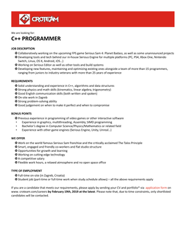 C++ Programmer