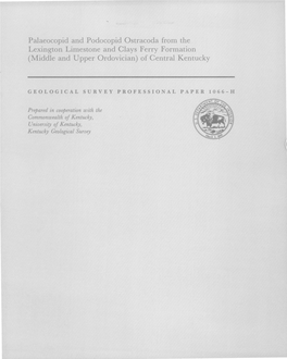Palaeocopid and Podocopid Ostracoda from the Lexington Limestone and Clays Ferry Formation (Middle and Upper Ordovician) of Central Kent~Cky
