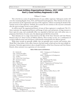 PDF Coast Artillery Regimental Histories, Regular Army Regiments