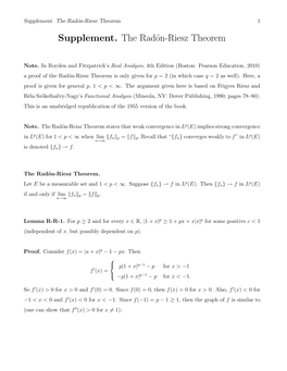 Supplement. the Radón-Riesz Theorem