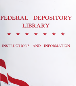 Instructions to Depository Libraries