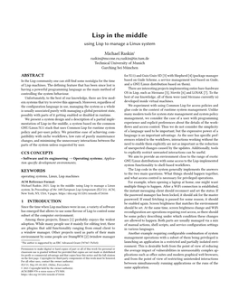 Lisp in the Middle Using Lisp to Manage a Linux System