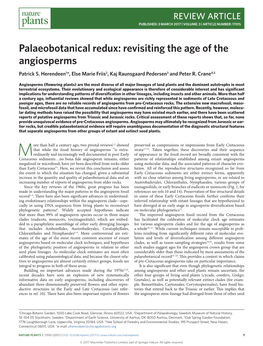 Palaeobotanical Redux: Revisiting the Age of the Angiosperms Patrick S