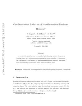 One-Dimensional Reduction of Multidimensional Persistent