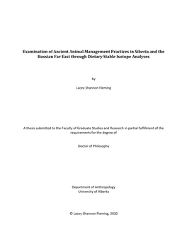 Examination of Ancient Animal Management Practices in Siberia and the Russian Far East Through Dietary Stable Isotope Analyses