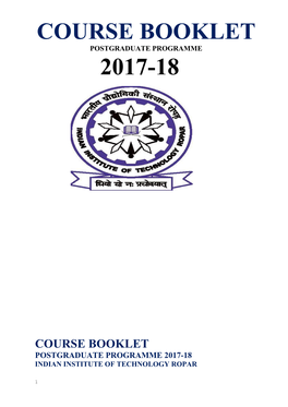 Course Booklet Postgraduate Programme 2017-18