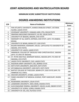 Joint Admissions and Matriculation Board