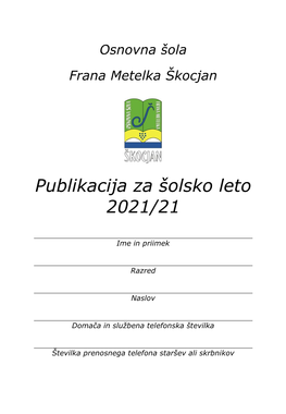 Publikacija Šola 2020-21