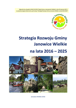 Strategia Rozwoju Gminy Janowice Wielkie Na Lata 2016-2025