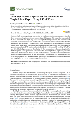 The Least Square Adjustment for Estimating the Tropical Peat Depth Using Lidar Data