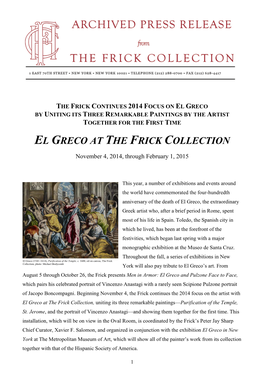 El Greco at the Frick Collection