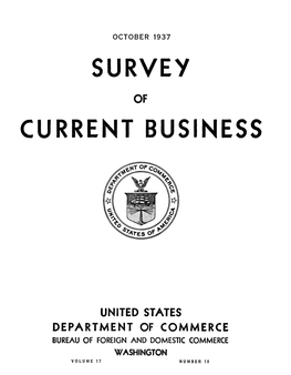 SURVEY of CURRENT BUSINESS October 1937