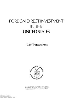 Foreign Direct Investment in the United States. Transactions