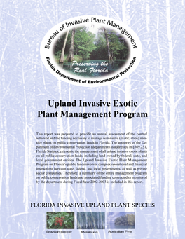 Upland Invasive Exotic Plant Management Program