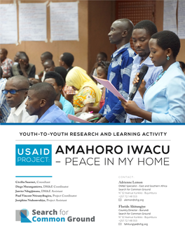 Amahoro Iwacu – Peace in My Home