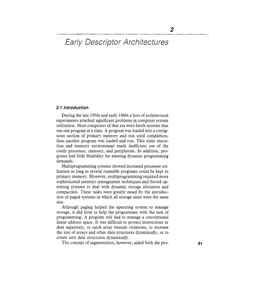 Early Descriptor Architectures