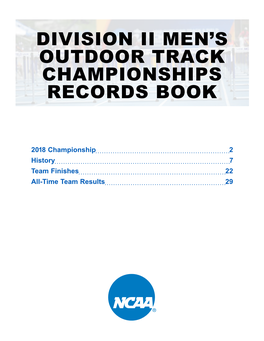 Division Ii Men's Outdoor Track Championships Records Book