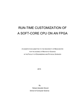Run-Time Customization of a Soft-Core Cpu on an Fpga