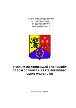 Studium Uwarunkowań I Kierunków Zagospodarowania Przestrzennego Gminy Wejherowo