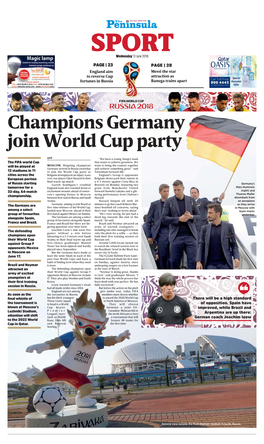 Champions Germany Join World Cup Party