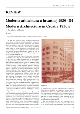 Moderna Arhitektura U Hrvatskoj 1930–IH Modern Architecture in Croatia 1930’S by Darja Radović Mahečić