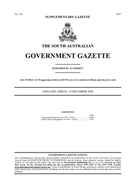 Government Gazette