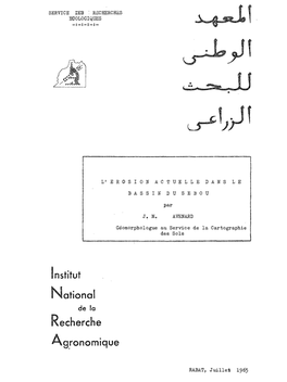 L'érosion Actuelle Dans Le Bassin Du Sebou