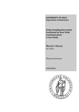 Master Thesis 60 Credits