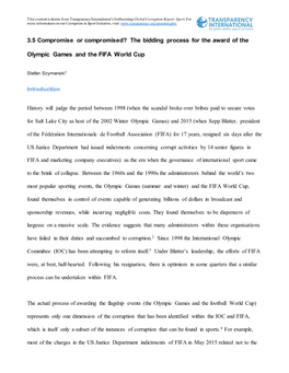 The Bidding Process for the Award of the Olympic Games and the FIFA