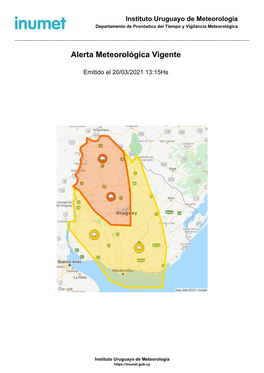 Alerta Meteorológica Vigente