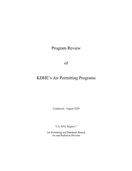 2020 Kansas Permit Program Review Final Report
