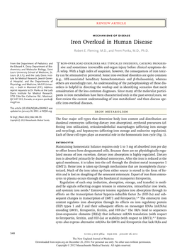 Iron Overload in Human Disease