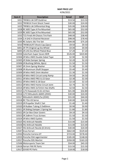 MAP PRICE LIST 4/06/2021 Item # Description Retail