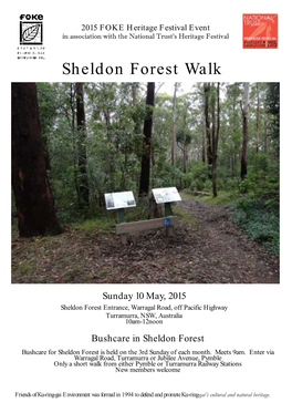 2015 Sheldon Forest Walk, Highlighting Ku-Ring-Gai's Rare Blue