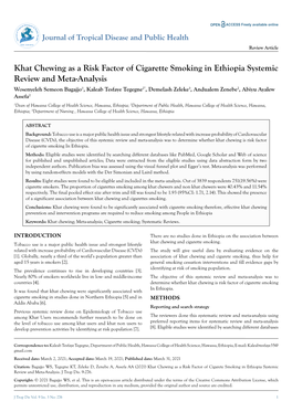 Khat Chewing As a Risk Factor of Cigarette Smoking in Ethiopia Systemic Review and Meta-Analysis