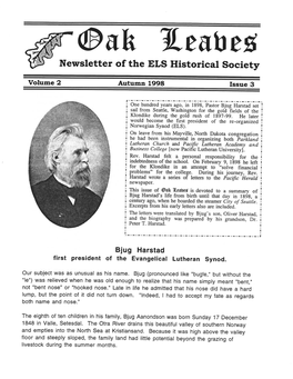 Ak 1Leabe5 Newsletter of the ELS Historical Society