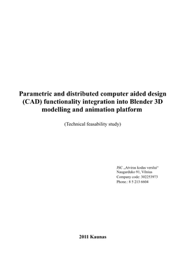 Functionality Integration Into Blender 3D Modelling and Animation Platform