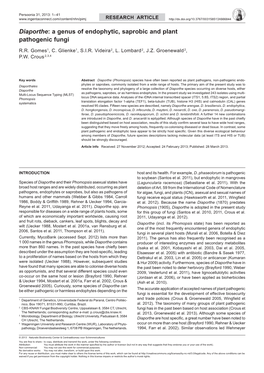 Diaporthe: a Genus of Endophytic, Saprobic and Plant Pathogenic Fungi