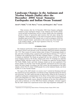 Landscape Changes in the Andaman and Nicobar Islands (India) After the December 2004 Great Sumatra Earthquake and Indian Ocean Tsunami