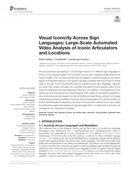 Visual Iconicity Across Sign Languages: Large-Scale Automated Video Analysis of Iconic Articulators and Locations