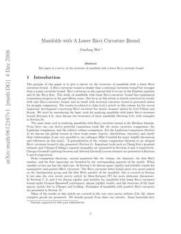 Manifolds with a Lower Ricci Curvature Bound