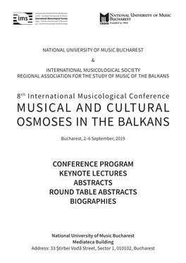 Musical and Cultural Osmoses in the Balkans