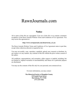 Introducing Charles Rawn, His Journals, and Their Editors