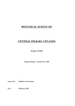 Botanical Survey of Central Pilbara Uplands