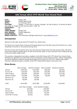 GAC Group 2013 ITTF World Tour Grand Final