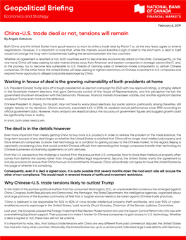 China-U.S. Trade Deal Or Not, Tensions Will Remain by Angelo Katsoras