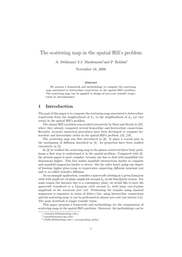 The Scattering Map in the Spatial Hill's Problem