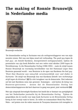 The Making of Ronnie Brunswijk in Nederlandse Media