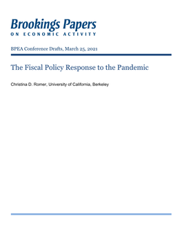 The Fiscal Policy Response to the Pandemic